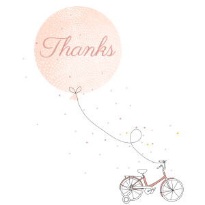Baby Thank You Cards Little Bicycle Pink