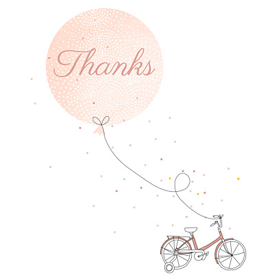 Baby Thank You Cards Little bicycle pink finition Baby Thank You Cards Little bicycle pink finition