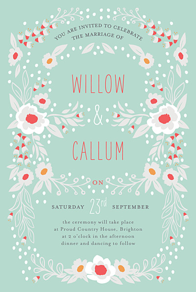 Wedding Invitations Eden (small) green finition Wedding Invitations Eden (small) green finition