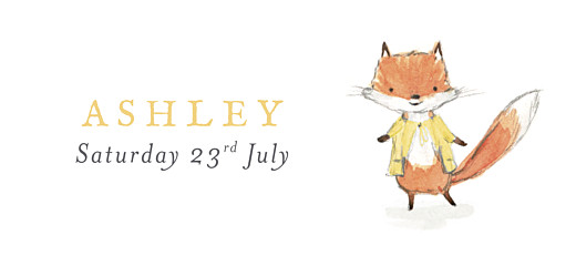 Christening Gift Tags Watercolour Fox White - Front Christening Gift Tags Watercolour Fox White - Front