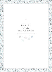 Christening Order of Service Booklets Liberty Origami Stars Blue