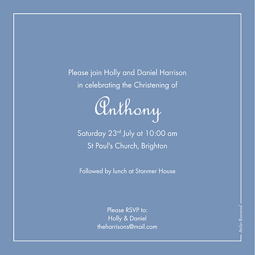 Christening Invitations Classic border wedgwood blue Christening Invitations Classic border wedgwood blue