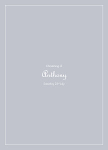 Christening Order of Service Booklets Classic Border Grey