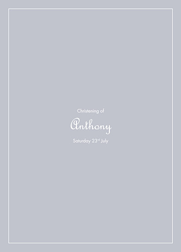 Christening Order of Service Booklets Classic border grey Christening Order of Service Booklets Classic border grey