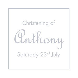 Christening Gift Tags Classic Border Grey