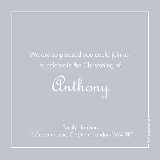 Baby Thank You Cards Classic border grey Baby Thank You Cards Classic border grey