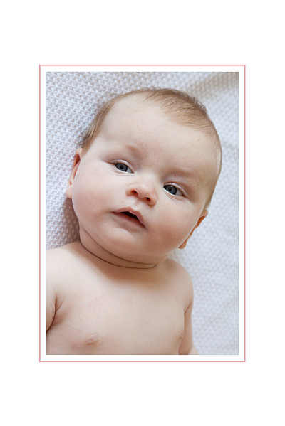 Baby Thank You Cards Classic border portrait old pink finition Baby Thank You Cards Classic border portrait old pink finition