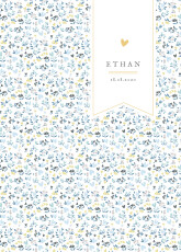 Christening Order of Service Booklets Cover Liberty Heart Blue