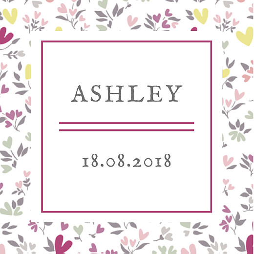 Christening Gift Tags Liberty heart plum Christening Gift Tags Liberty heart plum