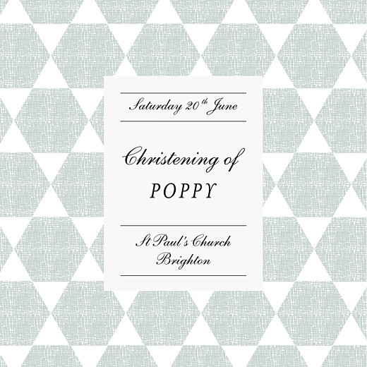 Christening Invitations Lovely Linen Blue - Front Christening Invitations Lovely Linen Blue - Front