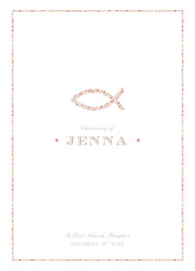 Christening Order of Service Booklets Liberty Fish Pink