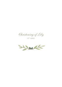 Christening Order of Service Booklets Olive Branch White