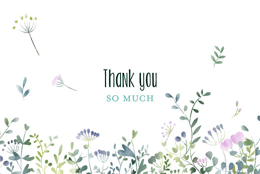 Wedding Thank You Cards Watercolour meadow photo pink Wedding Thank You Cards Watercolour meadow photo pink