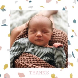 Baby Thank You Cards Granite Pink & Yellow