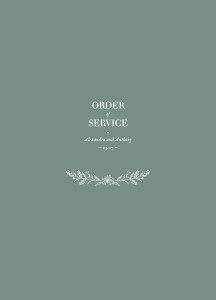 Wedding Order of Service Booklets Natural Chic Green