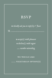 RSVP Cards Natural Chic (small) Green