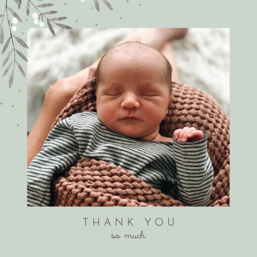 Baby Thank You Cards Jubilation Green - Front