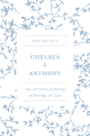 Save The Dates Reflections Blue - Front