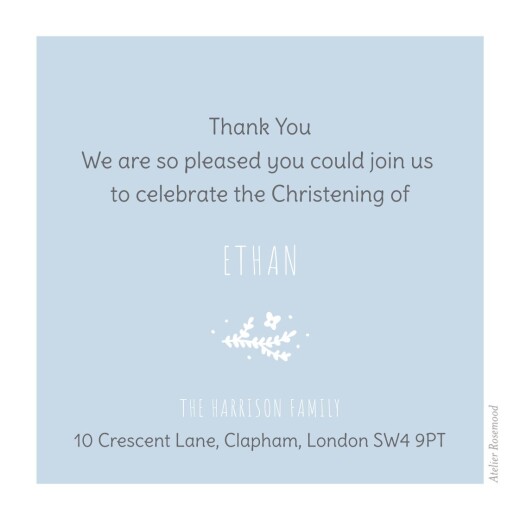 Baby Thank You Cards Floral cross blue Baby Thank You Cards Floral cross blue