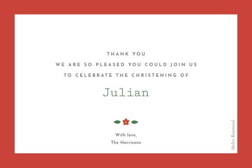 Baby Thank You Cards Folk celebration red - Page 2 Baby Thank You Cards Folk celebration red - Page 2