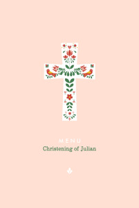 Christening Menus Folk celebration red Christening Menus Folk celebration red
