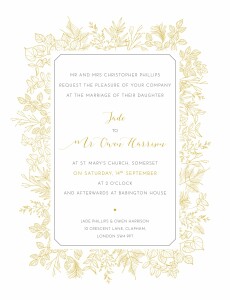 Wedding Invitations Botanical border yellow Wedding Invitations Botanical border yellow
