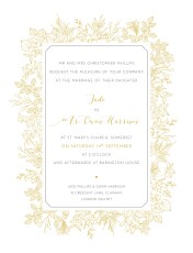 Wedding Invitations Botanical Border Yellow