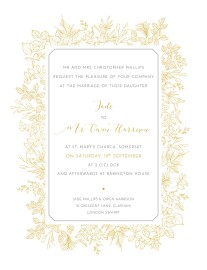 Wedding Invitations Botanical Border Yellow