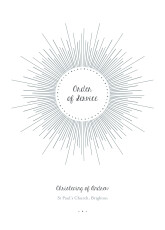 Christening Order of Service Booklets Cover Lumière White
