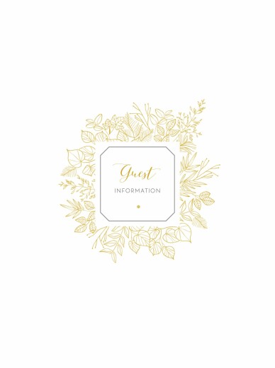 Guest Information Cards Botanical border yellow Guest Information Cards Botanical border yellow