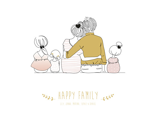 Small Posters Lovely Family 3 Children Girls - Front Small Posters Lovely Family 3 Children Girls - Front
