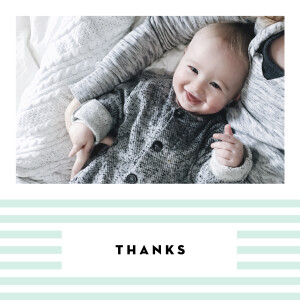 Baby Thank You Cards Pastel Stripes Green