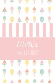 Kids Party Invitations Ice cream pink Kids Party Invitations Ice cream pink