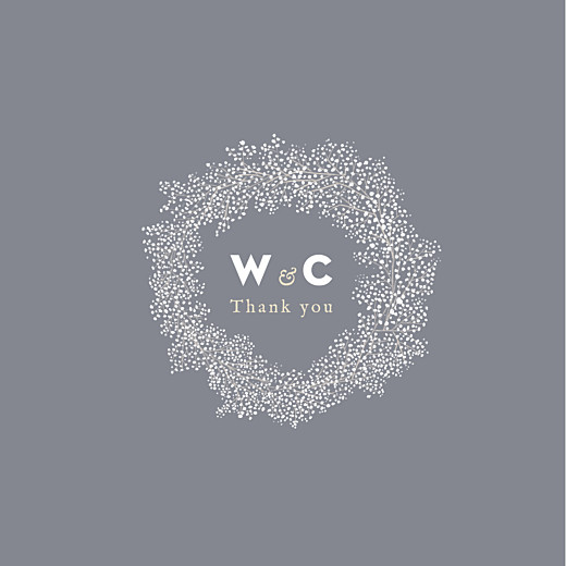Wedding Thank You Cards Baby's breath (4 pages) grey Wedding Thank You Cards Baby's breath (4 pages) grey