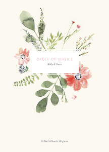 Wedding Order of Service Booklets Spring Blossom Beige