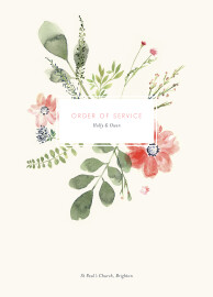 Wedding Order of Service Booklet Covers Spring Blossom Beige