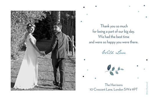 Wedding Thank You Cards Summer Night Blue - Back Wedding Thank You Cards Summer Night Blue - Back