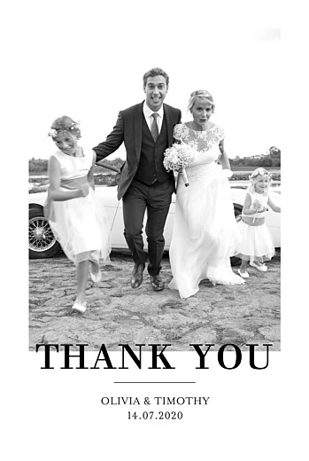 Wedding Thank You Cards Modern Chic Portrait White - Front Wedding Thank You Cards Modern Chic Portrait White - Front