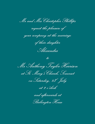 Wedding Invitations Tradition green finition Wedding Invitations Tradition green finition