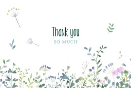 Wedding Thank You Cards Watercolour Meadow (4 Pages) Blue
