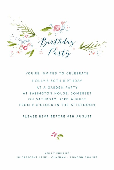 Birthday Invitations One spring day blau finition Birthday Invitations One spring day blau finition