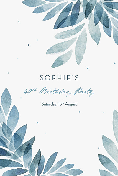 Birthday Invitations Summer night (foil) blue finition Birthday Invitations Summer night (foil) blue finition