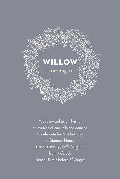 Birthday Invitations Baby's breath grey finition Birthday Invitations Baby's breath grey finition