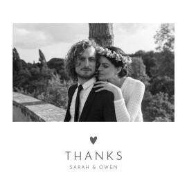 Wedding Thank You Cards Elegant Heart White
