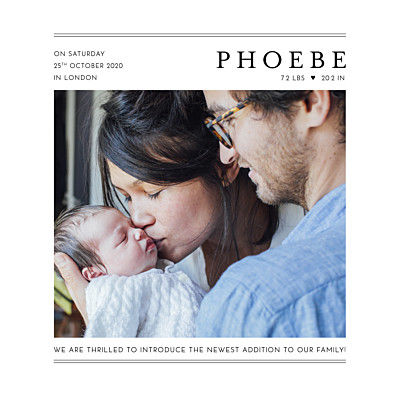 Baby Announcements The big arrival white finition Baby Announcements The big arrival white finition