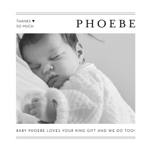 Baby Thank You Cards The big arrival (mini) white Baby Thank You Cards The big arrival (mini) white