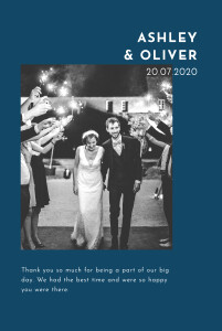 Wedding Thank You Cards Love Story Blue
