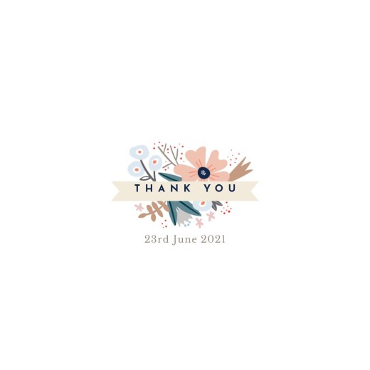 Baby Thank You Cards Floral Ribbon (4 Pages) Pink - Page 1 Baby Thank You Cards Floral Ribbon (4 Pages) Pink - Page 1
