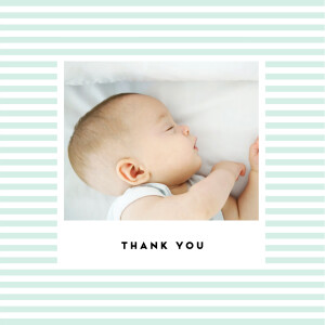 Baby Thank You Cards Pastel Stripes (4 pages) Green