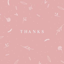 Baby Thank You Cards Elegant Foliage (4 Pages) Pink